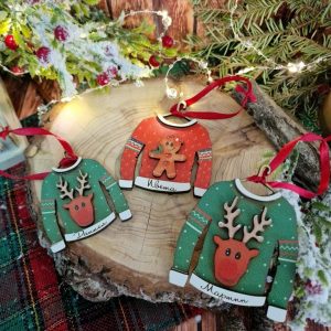 Комплект Коледни играчки пуловер
