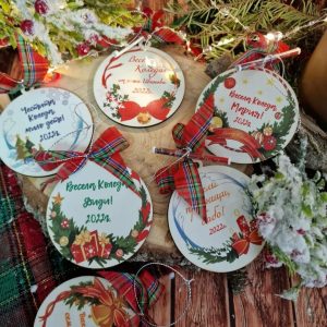 Коледна играчка с пожелание и късметче